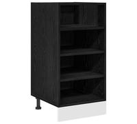 Yisssmeng Meuble bas de cuisine, en chêne noir, 40 x 44,5 x 81,5 cm, avec 3 tiroirs et 4 étagères, buffet moderne pour cuisine, salon, couloir