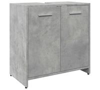 Yisssmeng Meuble sous lavabo gris béton - Meuble de salle de bain avec espace de rangement - 60 x 33 x 60 cm - Meuble bas pour salle de bain en bois robuste - Design facile d'entretien