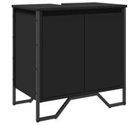 Yisssmeng Meuble sous lavabo noir 60 x 35 x 60 cm, armoire de salle de bain en bois avec découpe siphon, meuble bas moderne pour salle de bain pour espace de rangement et ordre