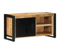 Yisssmeng Meuble TV 80x30x40 cm Bois de Manguier Massif et Métal | Ce buffet bas industriel apporte un charme rustique et un grand espace de rangement dans votre salon ou chambre.