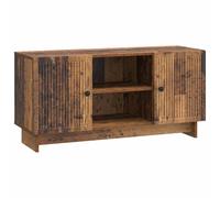 Yisssmeng Meuble TV Bois d'Ingénierie Bois Ancien 102 x 34,5 x 50 cm | Buffet bas rétro avec 2 portes et étagère, idéal pour organiser le salon et ranger les décodeurs ou livres.