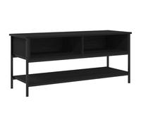 Yisssmeng Meuble TV Mural en Bois d'Ingénierie Chêne Noir 100x35x45 cm | Console suspendue avec 2 portes et 4 niches de rangement pour optimiser l'espace de votre salon moderne.