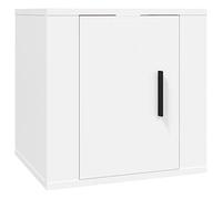 Yisssmeng Meuble TV Mural Suspendu en Bois d'Ingénierie Blanc 40 cm | Gain de place pour salon ou chambre avec porte réversible gauche ou droite et rangement robuste.