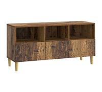 Yisssmeng Meuble TV Vintage 102x34,5x50 cm en Bois d'Ingénierie | Buffet bas de salon avec 3 tiroirs et pieds en eucalyptus massif offrant un grand espace de rangement.