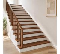 Yisssmeng Nez de Marche Chêne Massif 120x25x2 cm Marron Foncé, Lot de 4 | Marchepieds d'escalier intérieur en bois véritable avec finition vernie PU élégante et surface d'exposition.