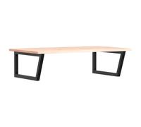 Yisssmeng Plateau de lavabo avec support en acier et chêne - 100 x 60 x 2 cm - Design moderne - Robuste et durable - Peu encombrant - Pour salle de bain, invités, WC et lavabo à main