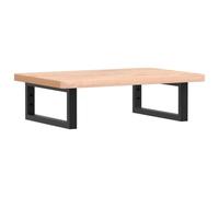 Yisssmeng Plateau de lavabo mural 60 x 40 cm - Étagère de lavabo robuste en bois de hêtre massif et acier - Console flottante pour lavabo à poser dans la salle de bain - Rectangulaire