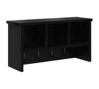 Yisssmeng Porte-Manteau Mural avec Étagères Chêne Noir 50x16x26 cm | Étagère d'entrée murale en bois d'ingénierie avec crochets pour clés, sacs et chapeaux, adaptée pour couloir.