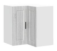 Yisssmeng Porto Armoire d'angle suspendue de cuisine, 57 x 57 x 60 cm, gris sonoma, armoire de cuisine à montage mural, étagère d'angle peu encombrante en bois pour la cuisine et le rangement