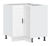 Yisssmeng Porto Meuble de cuisine d'angle - Blanc - 75,5 x 75,5 x 81,5 cm - En matériau dérivé du bois avec pieds réglables - Commode de rangement pour cuisine, couloir, salon - Design moderne