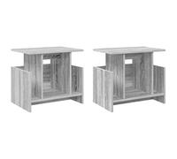 Yisssmeng Set de 2 Meubles TV Gris Sonoma 50x35x45cm Bois d'Ingénierie | Ces tables basses rectangulaires apportent un rangement fonctionnel et élégant à votre salon ou chambre.