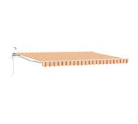 Yisssmeng Store Rétractable 4x2m Semi-Cassette Jaune Orange Blanc | Protection solaire ajustable pour terrasse et jardin avec cadre en aluminium et armature en acier robuste.