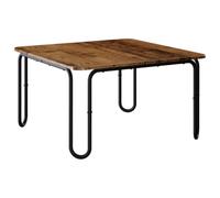 Yisssmeng Table basse aspect bois vieilli 100 x 100 x 45 cm | Table de canapé stable pour le salon et la salle à manger avec plateau en bois robuste et cadre en acier en forme de U.