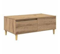 Yisssmeng Table basse en chêne Artisan - 90 x 50 x 35 cm - Table de salon moderne en bois avec tiroir et compartiment de rangement ouvert - Table de canapé stable pour salon et salon