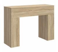 Yisssmeng Table basse en chêne Sonoma 102 x 35 x 75 cm | Table d'appoint fine aspect bois pour salon, couloir et chambre à coucher. Pieds carrés stables offrant un bon maintien.