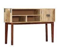 Yisssmeng Table Console 115x30x76 cm en Bois de Manguier Brut | Meuble d'entrée élégant avec 2 portes et 3 niches pour optimiser le rangement dans votre salon ou couloir.