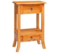 Yisssmeng Table console en acajou massif - 2 tiroirs - 50,5 x 30 x 75,5 cm | Table d'appoint rustique en bois véritable pour couloir et chambre à coucher. Livrée assemblée pour une utilisation immédiate