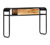 Yisssmeng Table Console Entrée 118x30x75 cm Bois de Manguier Massif | Meuble d'entrée vintage avec 1 tiroir et 2 niches, idéal pour optimiser l'espace dans votre salon ou couloir.