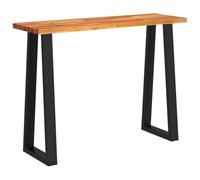 Yisssmeng Table Console Live Edge en Bois d'Acacia Massif 110x35x80 cm | Meuble d'appoint élégant pour votre salon ou entrée, doté de pieds en U robustes au style industriel moderne.