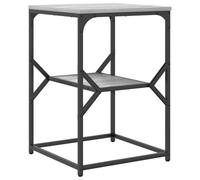 Yisssmeng Table d'appoint gris Sonoma 41 x 40 x 60 cm, table de chevet moderne avec étagère en bois et cadre en acier, console de chevet étroite pour chambre à coucher et salon