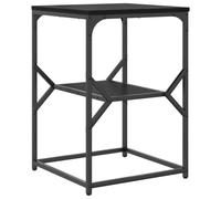Yisssmeng Table d'appoint noire aspect chêne 41 x 40 x 60 cm, table de chevet moderne avec cadre en acier, table de canapé étroite pour salon et chambre à coucher, console de chevet, aspect industriel