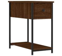 Yisssmeng Table de Chevet 30x60x60cm Bois d'Ingénierie Fer Chêne Marron | Meuble d'appoint compact pour chambre à coucher et salon, doté de pieds réglables et d'une structure stable en fer.