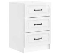 Yisssmeng Table de chevet blanche brillante avec 3 tiroirs - Table de chevet moderne - 43 x 41 x 63,5 cm - En bois - Design vintage - Pour chambre à coucher et lits à sommier tapissier