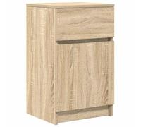 Yisssmeng Table de Chevet Chêne Sonoma Bois d'Ingénierie 39x35x65 cm | Meuble de rangement polyvalent pour chambre avec porte réversible et plateau robuste pour réveil ou lampe.