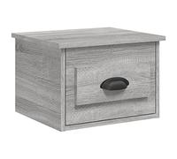Yisssmeng Table de Chevet Murale 1 Tiroir Sonoma Gris 41,5x36x28 cm | Libère l'espace au sol dans votre chambre avec ce rangement suspendu design pour petits espaces.