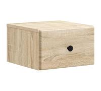 Yisssmeng Table de Chevet Murale Chêne Sonoma 34,5 x 33 x 20 cm | Design suspendu gain de place pour chambre et salon, avec tiroir et niche de rangement en bois d'ingénierie.