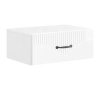Yisssmeng Table de chevet suspendue murale blanche brillante avec tiroir et étagère, table d'appoint en bois pour chambre à coucher et chambre d'amis, 49 x 34,5 x 20 cm