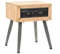 Yisssmeng Table de Chevet Vintage Bois Sapin 43x38x50 cm | Meuble de nuit style valise ancienne avec tiroir de rangement et plateau robuste pour chambre a coucher. Montage facile.