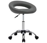 Yisssmeng Tabouret de travail sur roulettes réglable en hauteur en cuir | Tabouret pivotant ergonomique avec dossier et ressort à gaz pour salon de beauté, cabinet et bureau. Charge maximale : 110 kg
