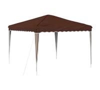 Yisssmeng Tente de Réception Pop-up 288x288 cm Tonnelle Jardin Marron | Tonnelle de jardin pliante 2,88x2,88m en tissu Oxford marron avec hauteur réglable pour mariages et fêtes.