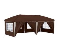 Yisssmeng Tente de Réception Pop-Up 6 Rideaux, 5.75x2.88 m, Marron
