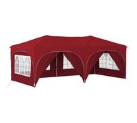 Yisssmeng Tente de Réception Pop-Up Bordeaux 5,75x2,88 m avec 6 Rideaux