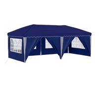 Yisssmeng Tente Pop-Up 5,75x2,88 m Tonnelle de Jardin Pliable Bleu | Grand abri extérieur réglable avec 6 rideaux pour événements, marchés et repas conviviaux dans votre jardin.