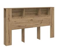Yisssmeng Tête de lit avec étagère en chêne Artisan, 180 x 18,5 x 102,5 cm, tête de lit avec 3 compartiments, étagère de rangement pour chambre à coucher, panneau arrière de lit, bibliothèque, étagère