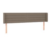 Yisssmeng Tête de lit avec oreilles Taupe 203 x 16 x 78/88 cm Tête de lit classique réglable en hauteur pour lits doubles et cadres de lit avec pieds en bois stables