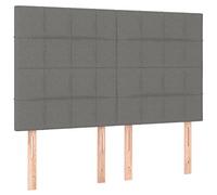 Yisssmeng Tête de lit rembourrée en tissu gris foncé - 144 x 5 x 118/128 cm - Réglable en hauteur avec pieds en bois - Pour cadre de lit de 140 cm - Design classique - Soutien dorsal doux pour chambre