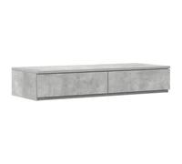 Yisssmeng Tiroir de Lit Rangement 75x36,5x16,5cm Bois Ingénierie Gris Béton | Module de rangement à 2 tiroirs pour chambre, utilisable aussi comme marchepied ou assise basse. Finition gris béton.