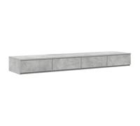 Yisssmeng Tiroirs de Lit Rangement 4 Tiroirs Gris Béton 160x36,5x16,5 cm | Module bas polyvalent avec 4 tiroirs poussoir et assise robuste jusqu'à 100 kg pour une chambre moderne et ordonnée.