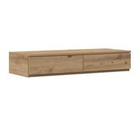 Yisssmeng Tiroirs de Lit Rangement Bois d'Ingénierie 80x36,5x16,5 cm | Module bas polyvalent en chêne artisanal pour la chambre, utilisable comme rangement, siège appoint ou marchepied.