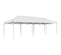 Yisssmeng Tonnelle pliante - 3 x 9 m - Tente de fête pliable - Cadre en acier robuste - Tissu Oxford 600D - Avec piquets et tendeurs - Blanc