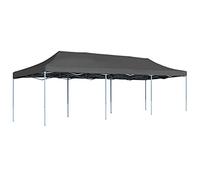Yisssmeng Tonnelle pliante - 3 x 9 m - Tente de fête pour jardin et extérieur - Anthracite - Avec cadre en acier solide - Avec 12 piquets et 6 tendeurs