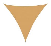 Yisssmeng Voile d'ombrage triangulaire, 3 x 3 x 3 m, couleur sable, filet d'ombrage en polyéthylène haute densité 160 g/m², pour terrasse, jardin et balcon, brise-vue, ombrage, cordes de fixation