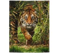 YISUMEI - Couverture de 150 x 200 cm - Couverture polaire tigre audacieuse - Sensation cachemire - Convient pour lit ou canapé