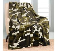 YISUMEI Couverture de Camouflage Militaire Vert 150 x 200 cm - En Polaire Douce, Chaude et Confortable - pour Camping, Cadeaux pour Enfants, Adultes et Hommes