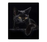 YISUMEI Couverture polaire douce - Chat noir, 125 x 200 cm, convient pour canapé ou lit