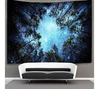 YISUMEI Tapisserie murale étoiles de forêt, arbre galaxie, tapisserie pour chambre à coucher, ciel de nuit esthétique, tapisserie murale pour décoration de pièce (M/130 x 150 cm)